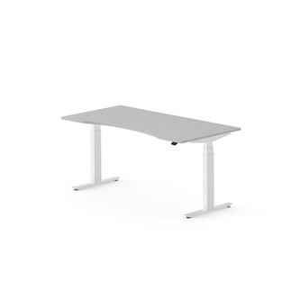 Skrivebord Work FSC BX T-E mageutskjæring 160x80 cm hvitt stativ