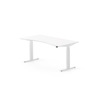 Skrivebord Work FSC BX T-E mageutskjæring 160x80 cm hvitt stativ