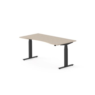 Skrivebord Work FSC BX T-E mageutskjæring 160x80 cm svart stativ