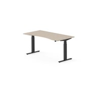 Skrivebord Work FSC BX T-E mageutskjæring 160x80 cm svart stativ