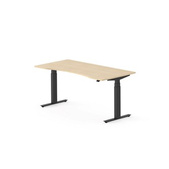 Skrivebord Work FSC BX T-E mageutskjæring 160x80 cm svart stativ