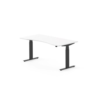 Skrivebord Work FSC BX T-E mageutskjæring 160x80 cm svart stativ