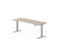 Skrivebord Work FSC BX T-E mageutskjæring 200x80 cm sølvfarget stativ