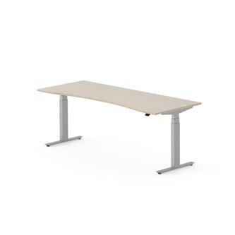 Skrivebord Work FSC BX T-E mageutskjæring 200x80 cm sølvfarget stativ