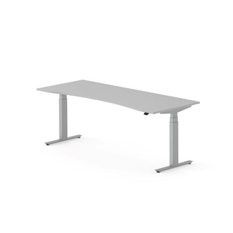 Skrivebord Work FSC BX T-E mageutskjæring 200x80 cm sølvfarget stativ