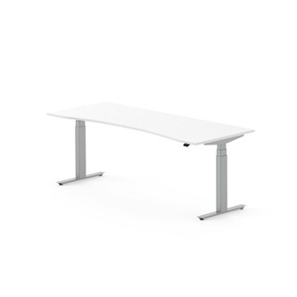 Skrivebord Work FSC BX T-E mageutskjæring 200x80 cm sølvfarget stativ