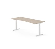 Skrivebord Work FSC BX T-E mageutskjæring 200x80 cm hvitt stativ