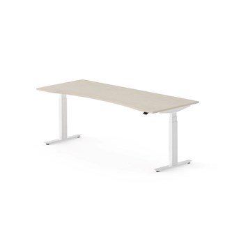 Skrivebord Work FSC BX T-E mageutskjæring 200x80 cm hvitt stativ