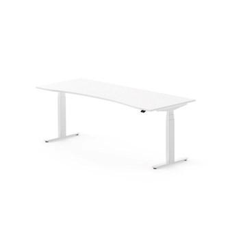 Skrivebord Work FSC BX T-E mageutskjæring 200x80 cm hvitt stativ