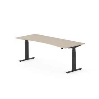 Skrivebord Work FSC BX T-E mageutskjæring 200x80 cm svart stativ