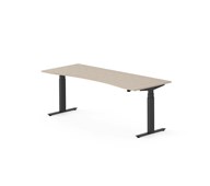 Skrivebord Work FSC BX T-E mageutskjæring 200x80 cm svart stativ