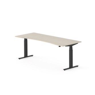 Skrivebord Work FSC BX T-E mageutskjæring 200x80 cm svart stativ