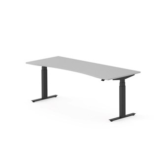 Skrivebord Work FSC BX T-E mageutskjæring 200x80 cm svart stativ