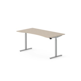 Skrivebord Work FSC BX T-M mageutskjæring 160x80 cm sølvfarget stativ