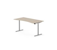 Skrivebord Work FSC BX T-M mageutskjæring 160x80 cm sølvfarget stativ
