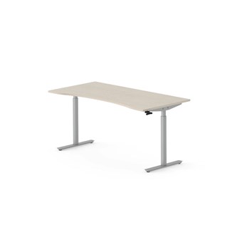 Skrivebord Work FSC BX T-M mageutskjæring 160x80 cm sølvfarget stativ