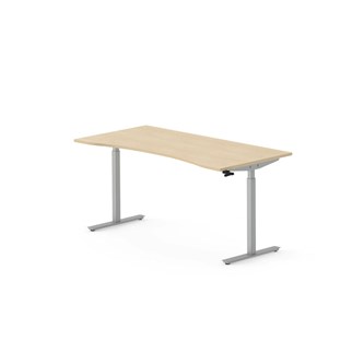 Skrivebord Work FSC BX T-M mageutskjæring 160x80 cm sølvfarget stativ