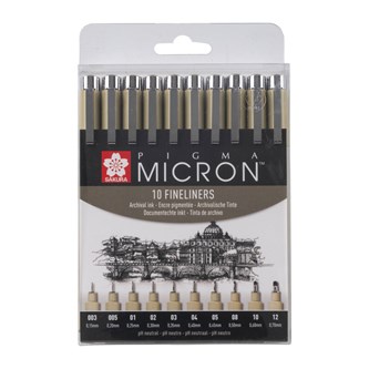 Fineliner Pigma Micron 10 stk/pk