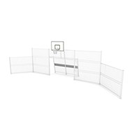 Arena 2423 mål med basketkurv og høye vegger