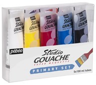 Studio Gouache primærfarger 5x100 ml