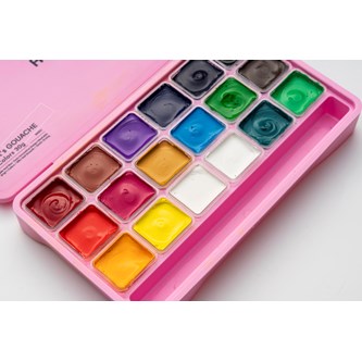 HIMI Jelly Cup Gouache Sett 18 Rosa