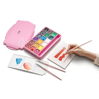 HIMI Jelly Cup Gouache Sett 18 Rosa