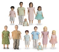Lundby dukkefamilie generasjoner 12 stk