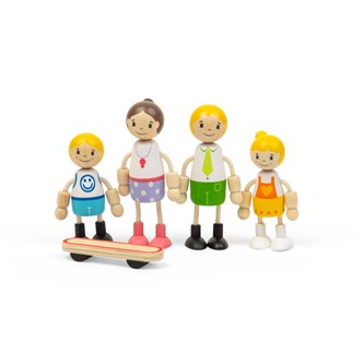 Dukkefamilie med skateboard 5 deler