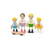 Dukkefamilie med skateboard 5 deler