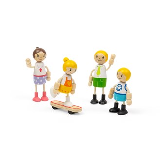 Dukkefamilie med skateboard 5 deler