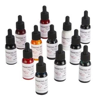 Flytende farget blekk 12 x 30 ml