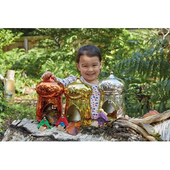 Eventyrhus metallic H24 cm 3 stk