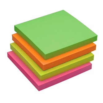 Notisblokk Quick Notes 76x76 mm neon