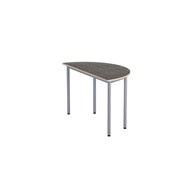 Bord 12:38 akustikk optimal linoleum halvrundt 120-60 cm sølv
