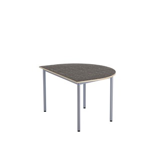 Bord 12:38 akustikk optimal linoleum halvrundt 120-90 cm