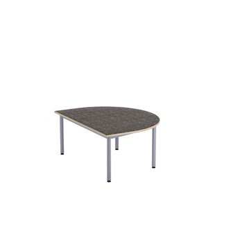 Bord 12:38 akustikk optimal linoleum halvrundt 120-90 cm
