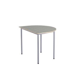 Bord 12:38 akustikk optimal linoleum halvrundt 120-90 cm