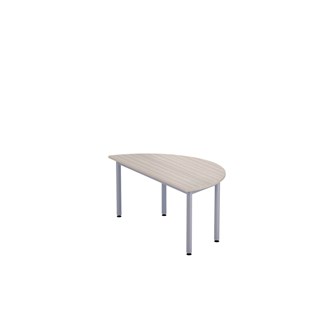 Bord 12:38 FSC akustikk optimal laminat halvrundt 120-60 cm sølv