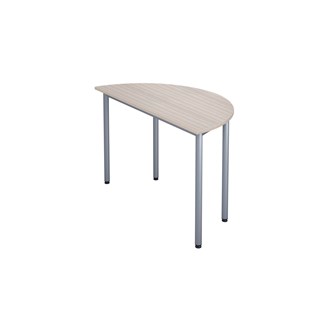 Bord 12:38 FSC akustikk optimal laminat halvrundt 120-60 cm sølv