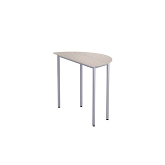 Bord 12:38 FSC akustikk optimal laminat halvrundt 120-60 cm sølv