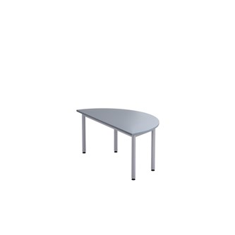 Bord 12:38 FSC akustikk optimal laminat halvrundt 120-60 cm sølv