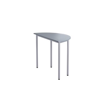Bord 12:38 FSC akustikk optimal laminat halvrundt 120-60 cm sølv