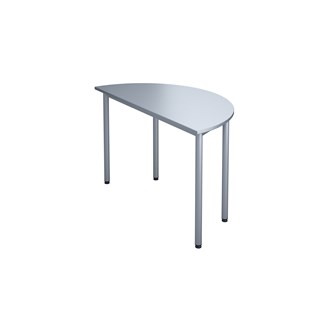 Bord 12:38 FSC akustikk optimal laminat halvrundt 120-60 cm sølv