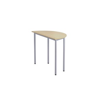 Bord 12:38 FSC akustikk optimal laminat halvrundt 120-60 cm sølv