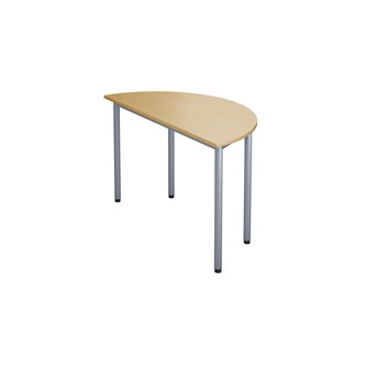 Bord 12:38 FSC akustikk optimal laminat halvrundt 120-60 cm sølv