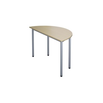 Bord 12:38 FSC akustikk optimal laminat halvrundt 120-60 cm sølv
