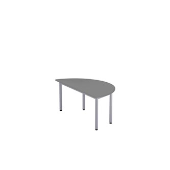 Bord 12:38 FSC akustikk optimal laminat halvrundt 120-60 cm sølv