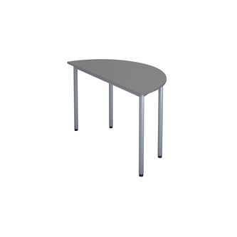Bord 12:38 FSC akustikk optimal laminat halvrundt 120-60 cm sølv