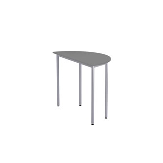Bord 12:38 FSC akustikk optimal laminat halvrundt 120-60 cm sølv