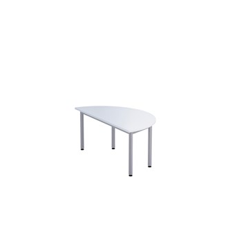 Bord 12:38 FSC akustikk optimal laminat halvrundt 120-60 cm sølv